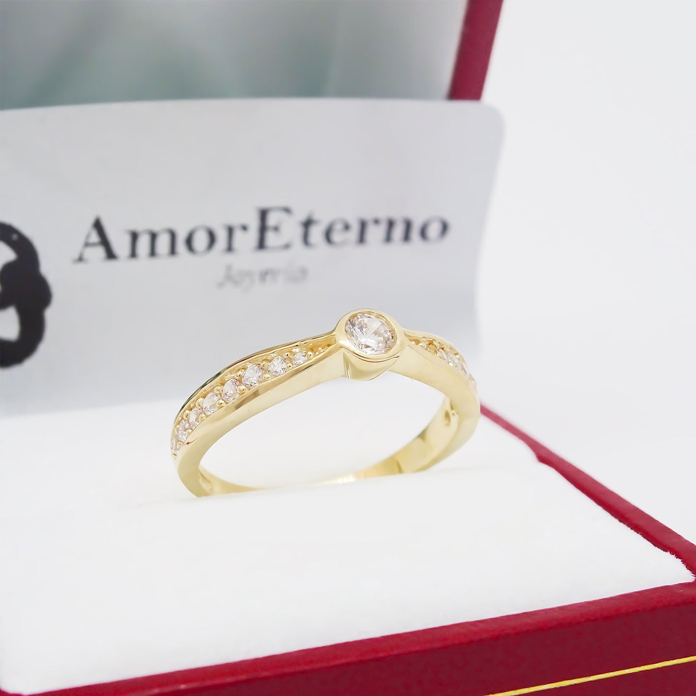 Amor Eterno - Anillo Redondel / Oro 14k Solido / Amarillo