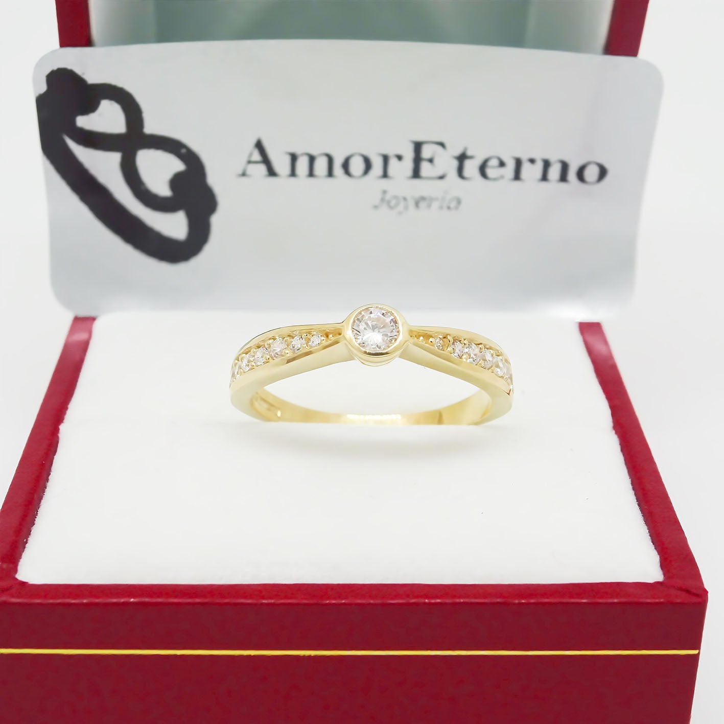 Amor Eterno - Anillo Redondel / Oro 10k Solido / Amarillo