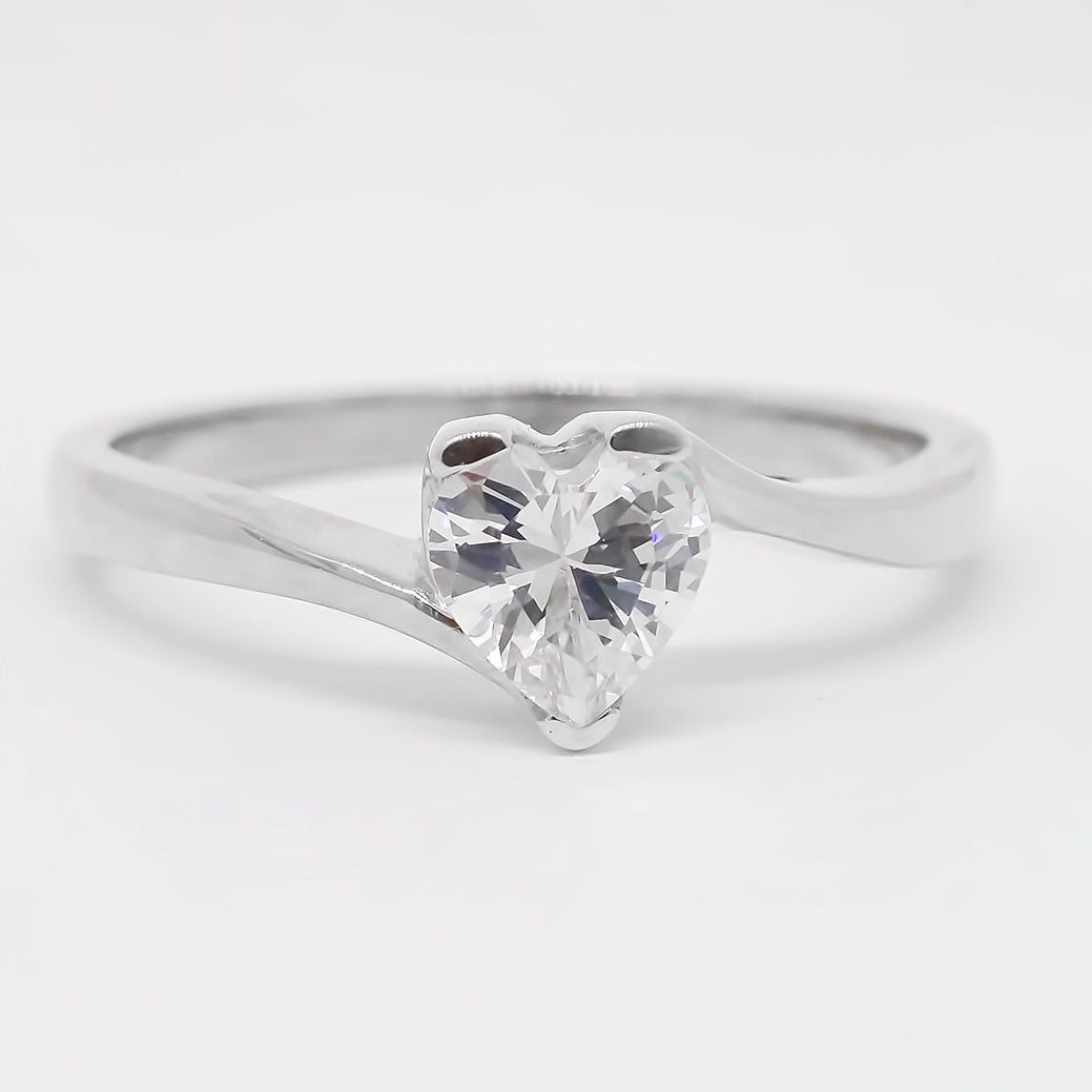 Amor Eterno - Anillo Aria / Oro Sólido 14k / Blanco