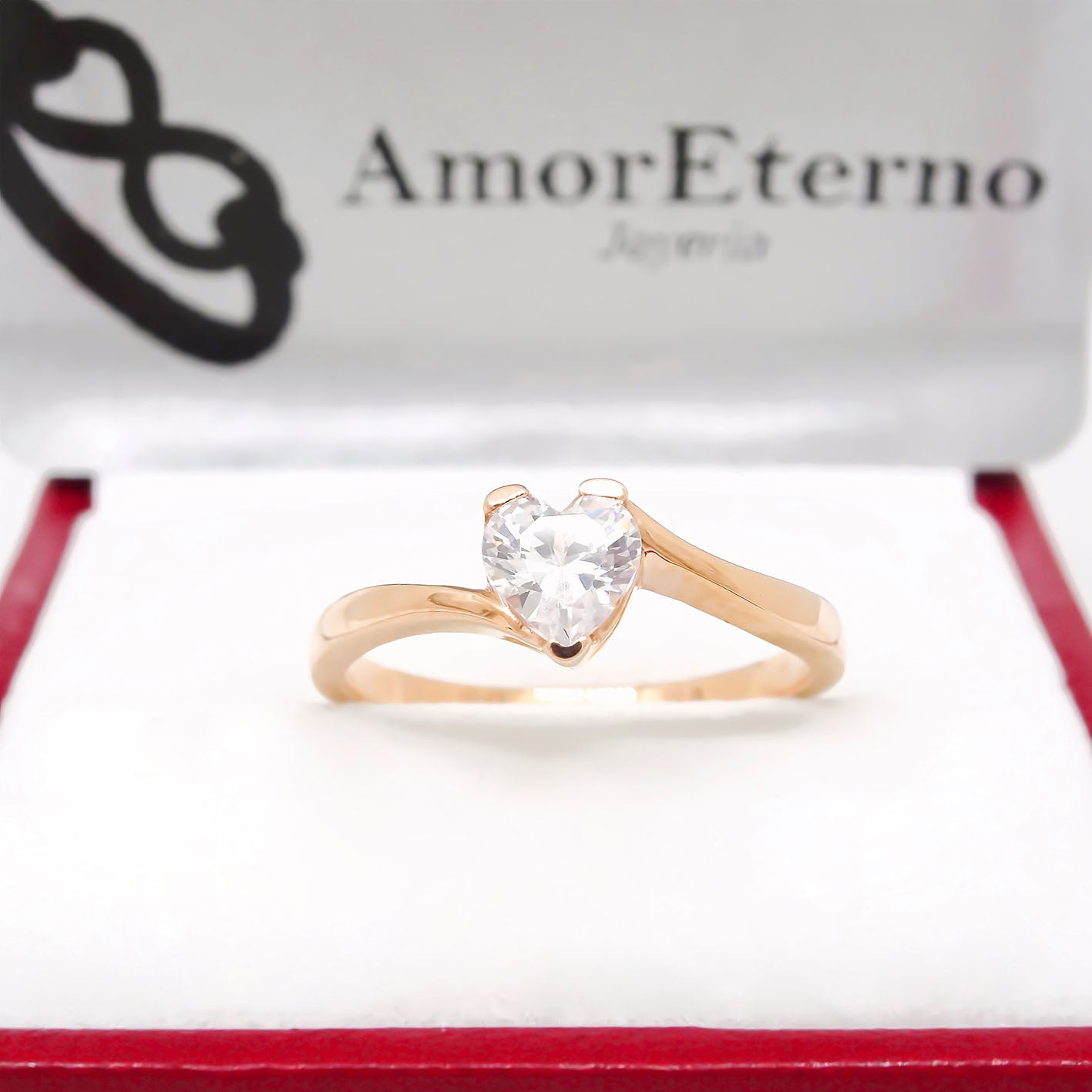 Amor Eterno - Anillo Aria / Oro Sólido 10k / Rosa