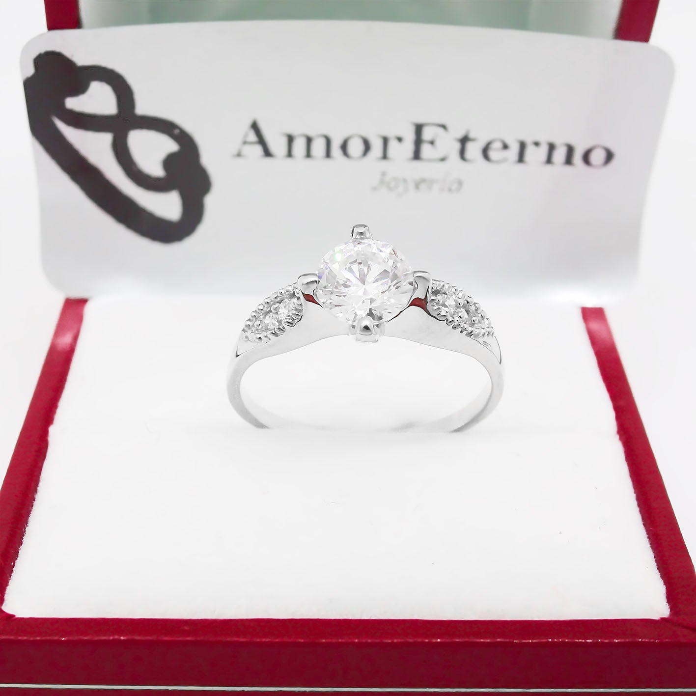 Amor Eterno - Anillo Grelow / Oro 10k Solido / Blanco