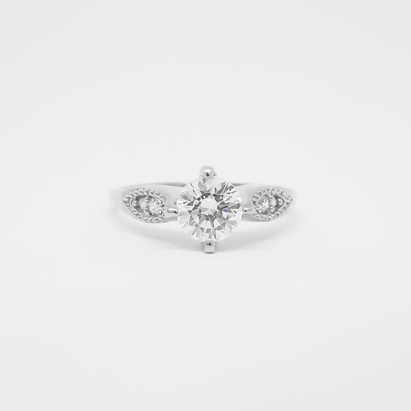 Amor Eterno - Anillo Grelow / Oro 14k Solido / Blanco