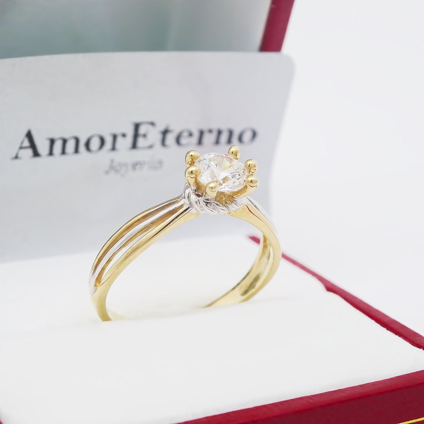 Amor Eterno - Anillo Korb / Oro 10k Sólido / Amarillo