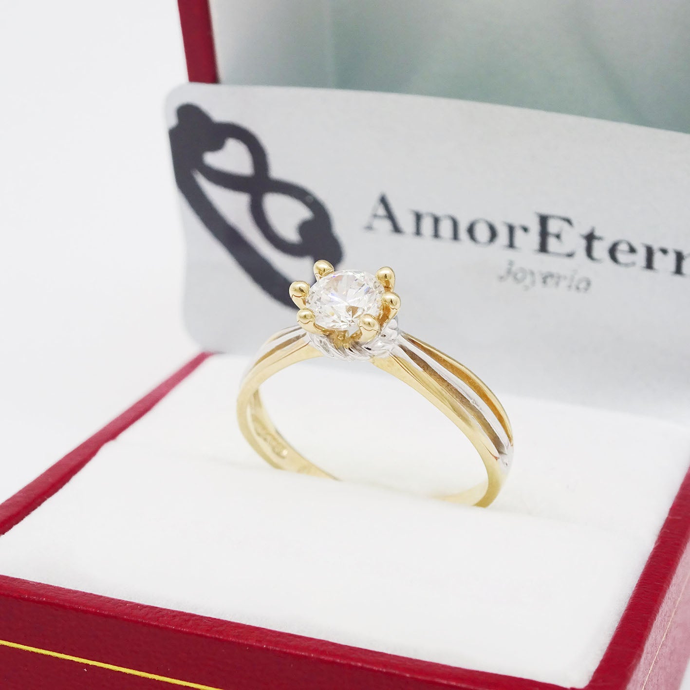 Amor Eterno - Anillo Korb / Oro 10k Sólido / Amarillo