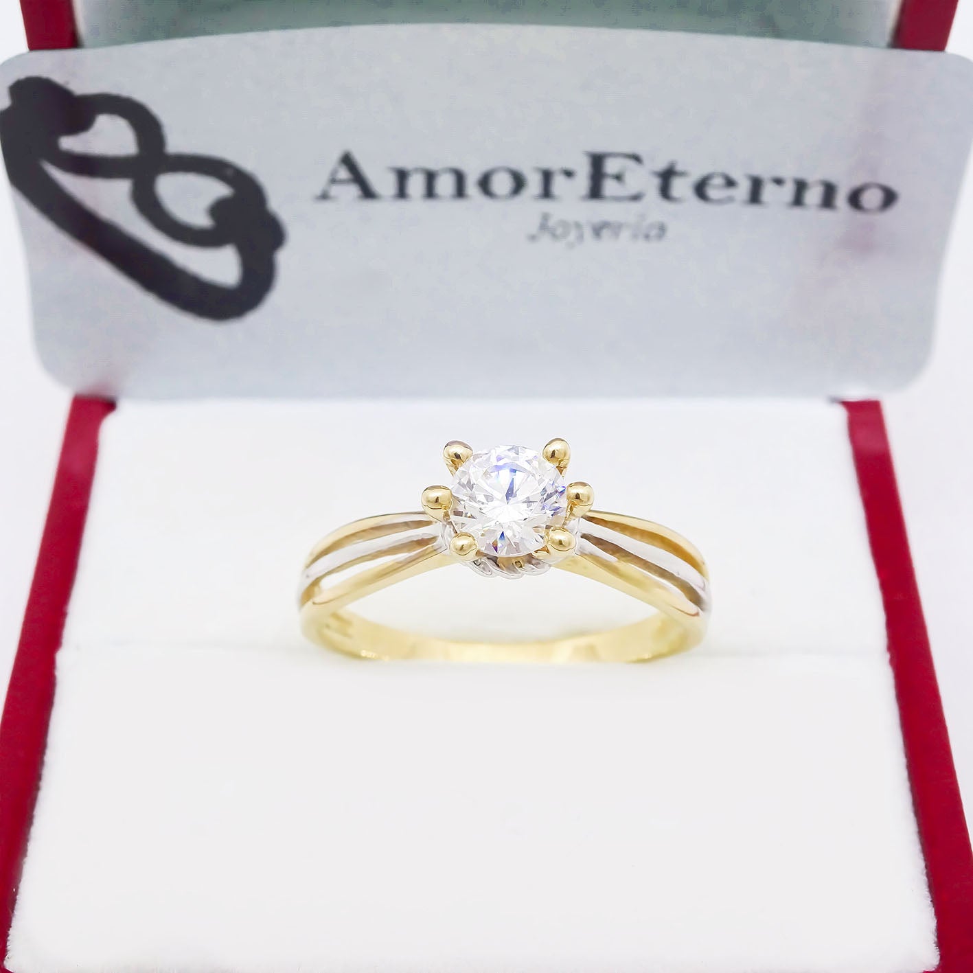 Amor Eterno - Anillo Korb / Oro 14k Sólido / Amarillo