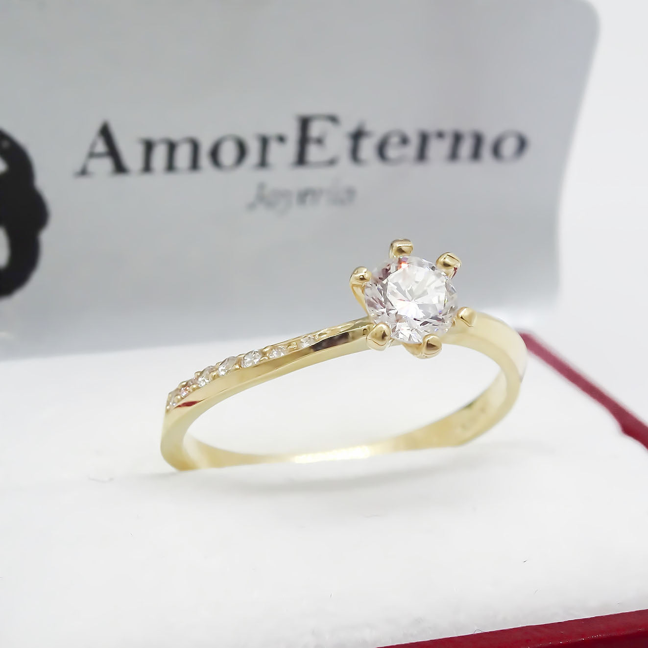 Amor Eterno - Anillo Paola / Oro Sólido 14k / Amarillo