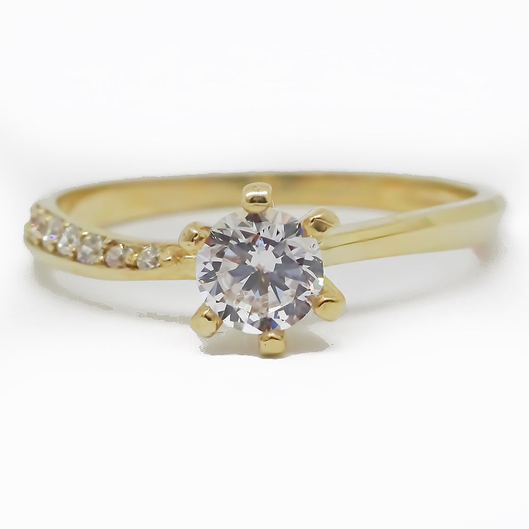 Amor Eterno - Anillo Paola / Oro Sólido 10k / Amarillo