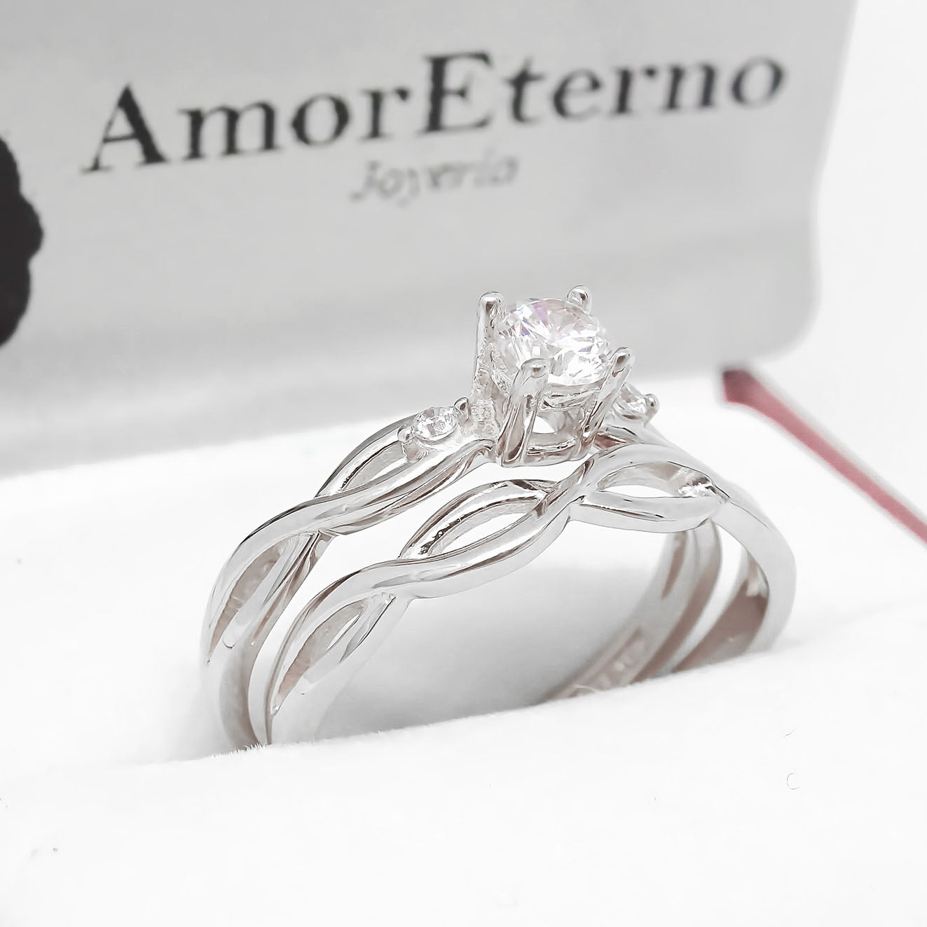 Amor Eterno - Alianza Mérida / Oro Sólido 14k / Oro Blanco