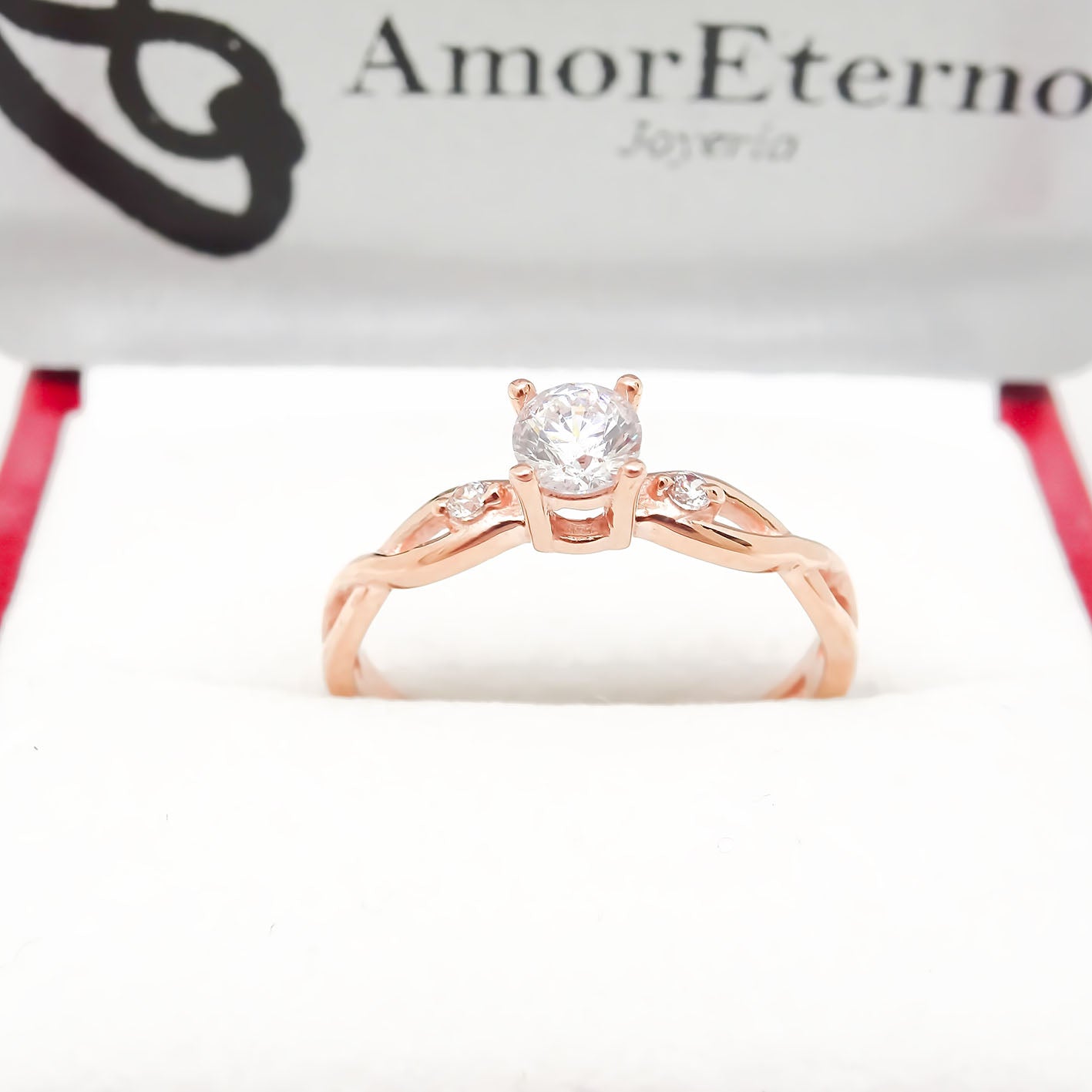Amor Eterno - Anillo Mérida / Oro Sólido 10k / Rosa