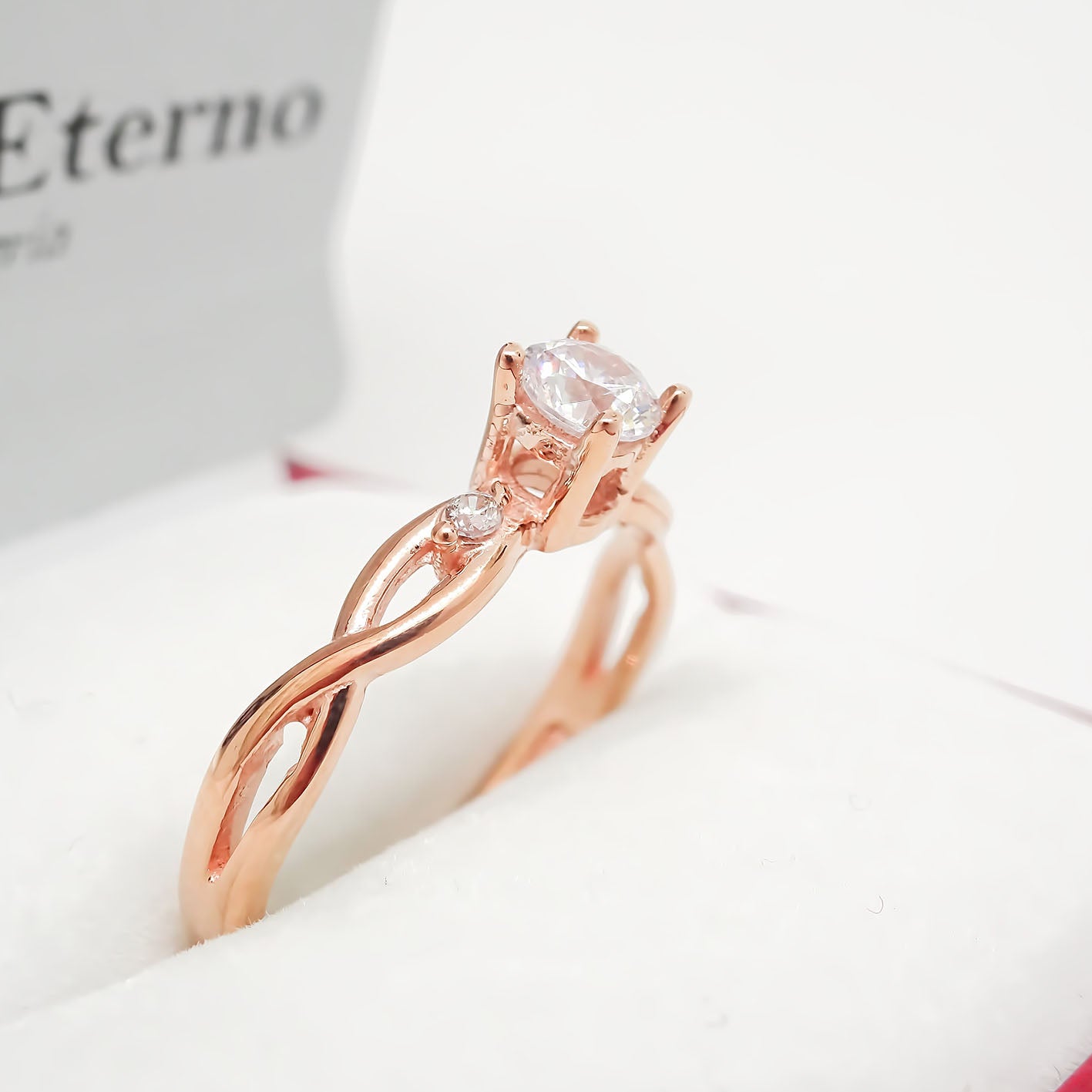 Amor Eterno - Anillo Mérida / Oro Sólido 14k / Rosa