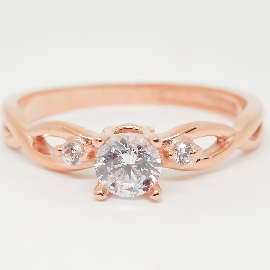 Amor Eterno - Anillo Mérida / Oro Sólido 10k / Rosa