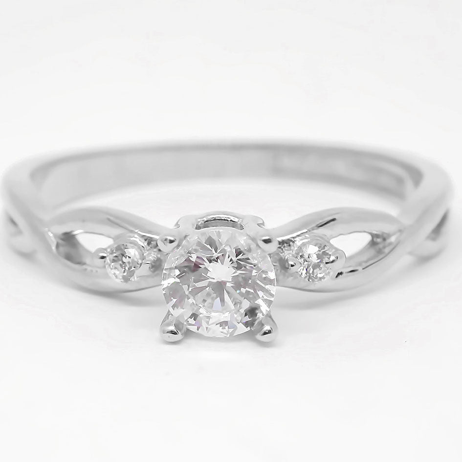 Amor Eterno - Anillo Mérida / Oro Sólido 14k / Blanco