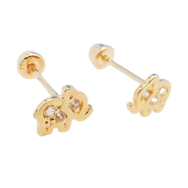Amor Eterno - Broqueles Elefantito / Aretes / Oro Sólido 10k