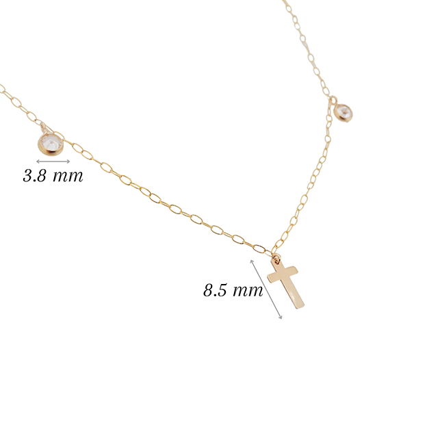 Amor Eterno - Gargantilla Cruz Diamante / Oro Sólido 10k