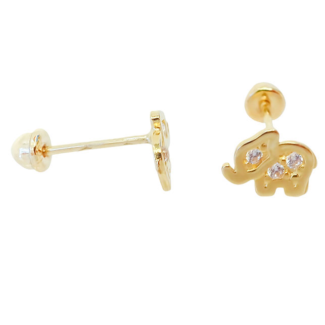 Amor Eterno - Broqueles Elefantito / Aretes / Oro Sólido 10k