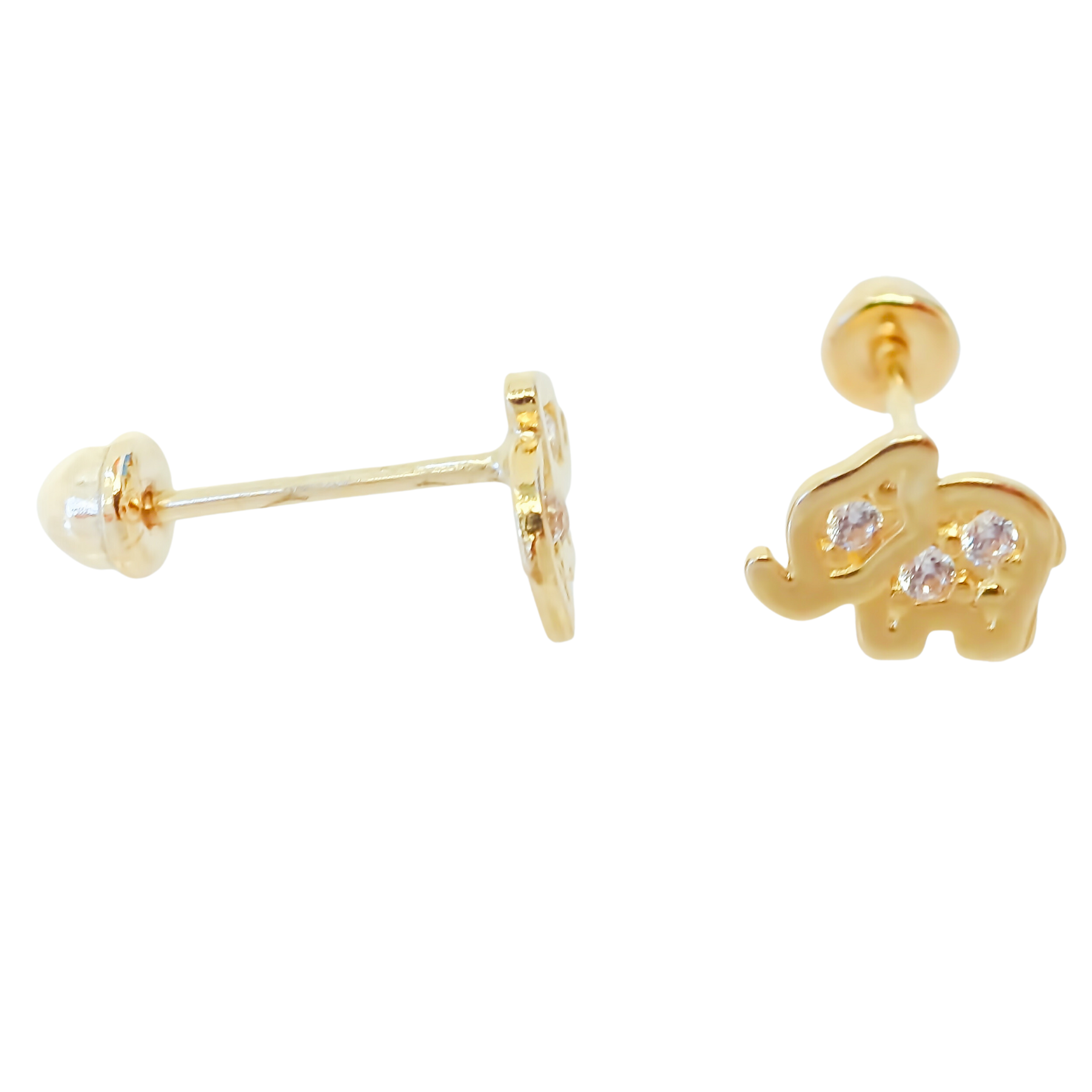 Amor Eterno - Broqueles Elefantito / Aretes / Oro Sólido 10k