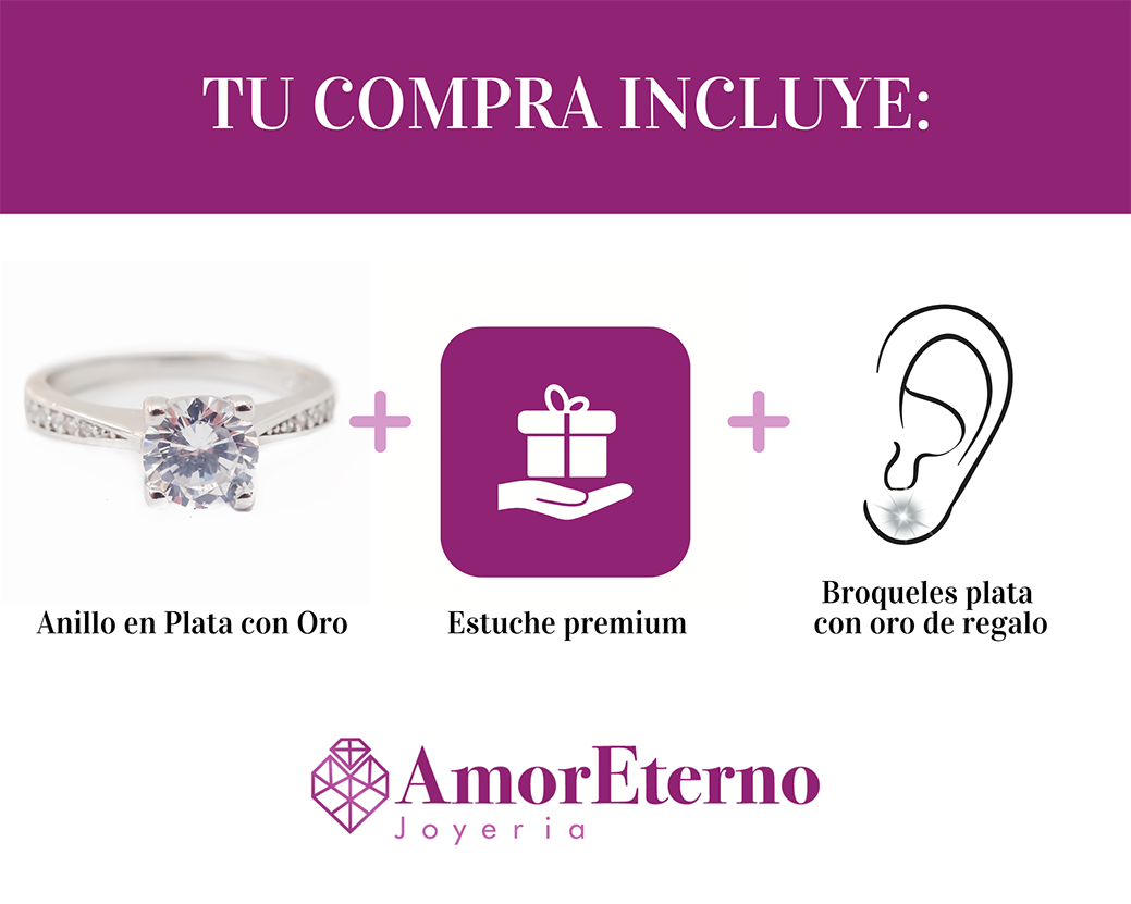 Amor Eterno - Anillo Marie / Plata Con Oro 24k