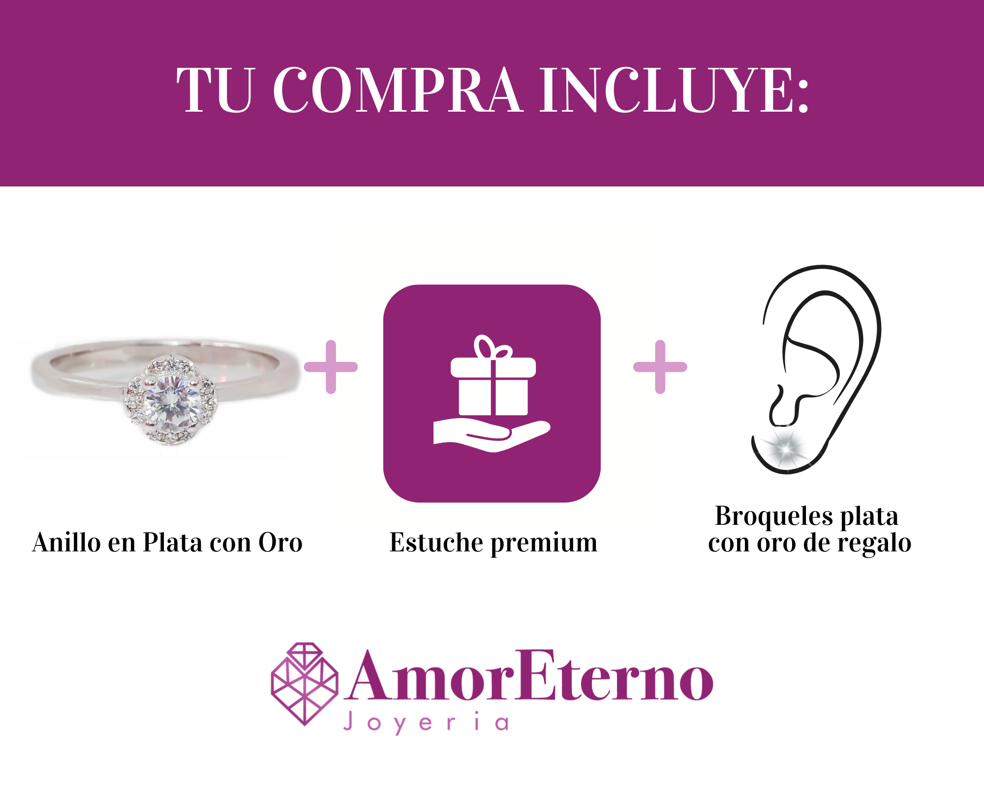 Amor Eterno - Anillo Promesa / Celeste / Plata Con Oro 24k