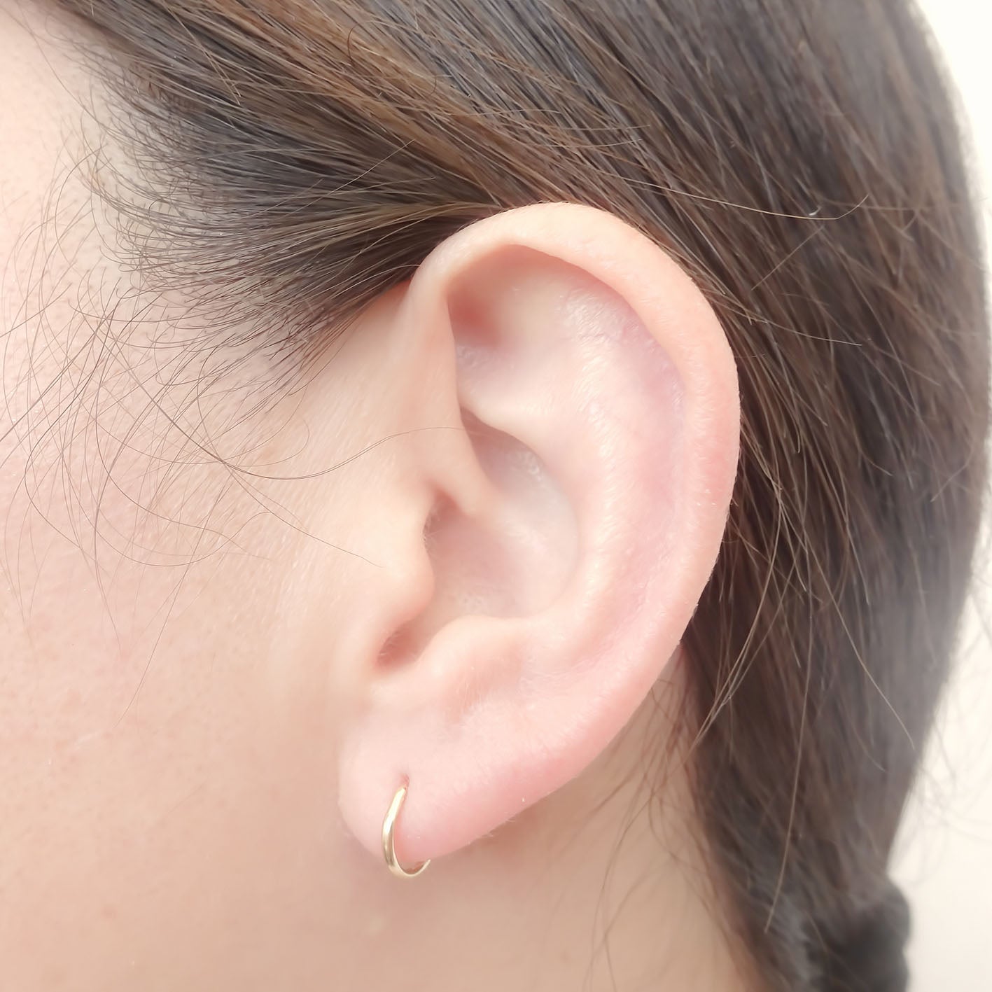 Amor Eterno - Arracadas / Piercing / Aretes / Oro 14k / 7mm / Amarillo