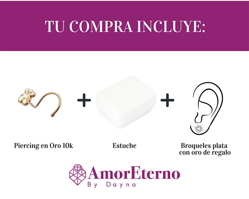 Amor Eterno- Piercing Nariz Touss / Oro Sólido 10k