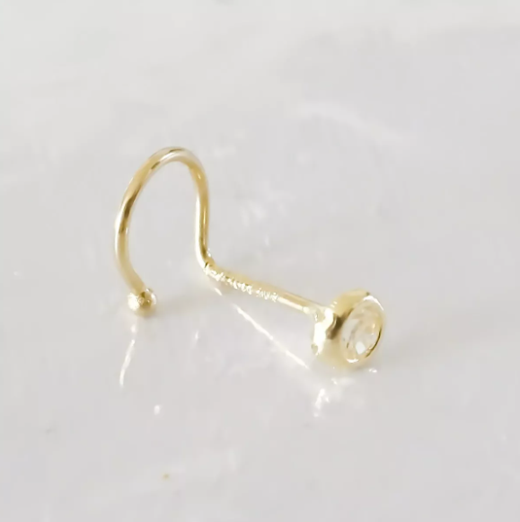 Amor Eterno - Piercing Nariz Bisel / Oro Sólido 10k