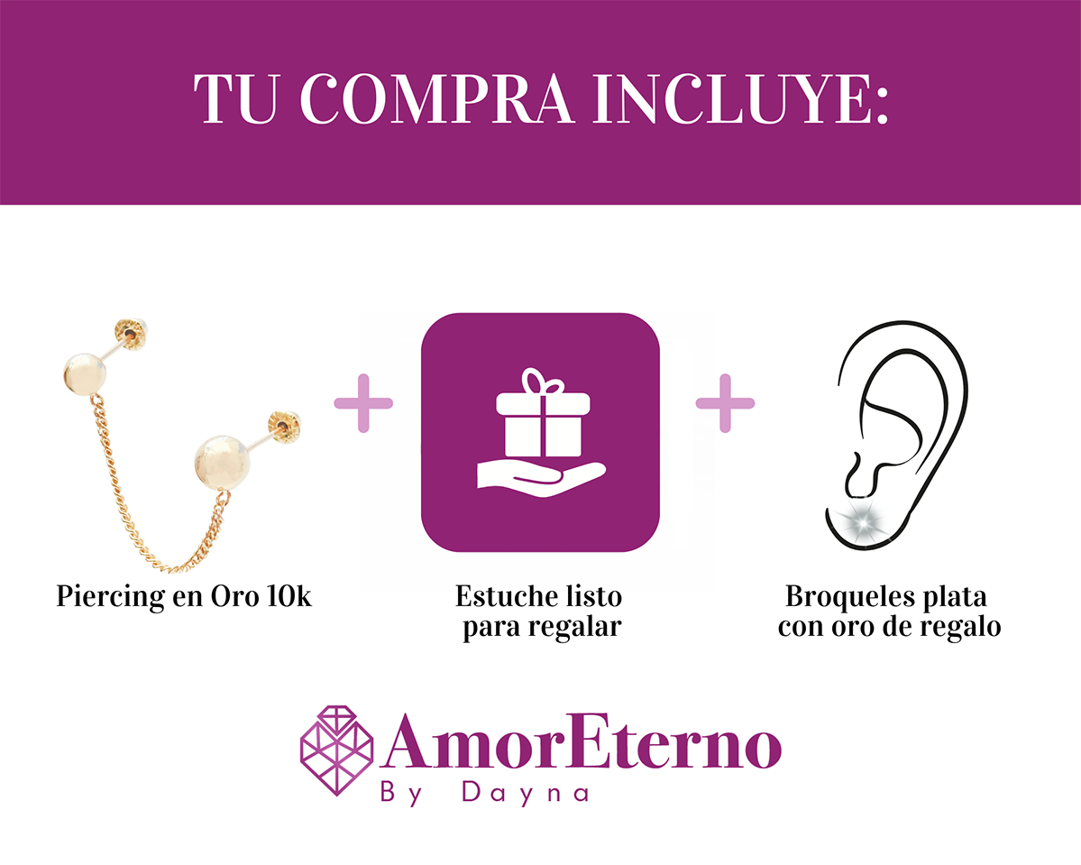 Amor Eterno - Dormilona / Doble Perforación / Oro 10k