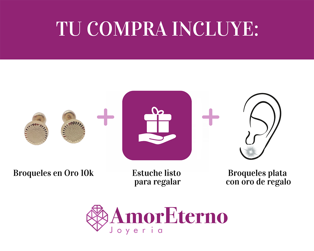 Amor Eterno - Broqueles / Circulo Azucarado Bebé 4mm Oro 10k