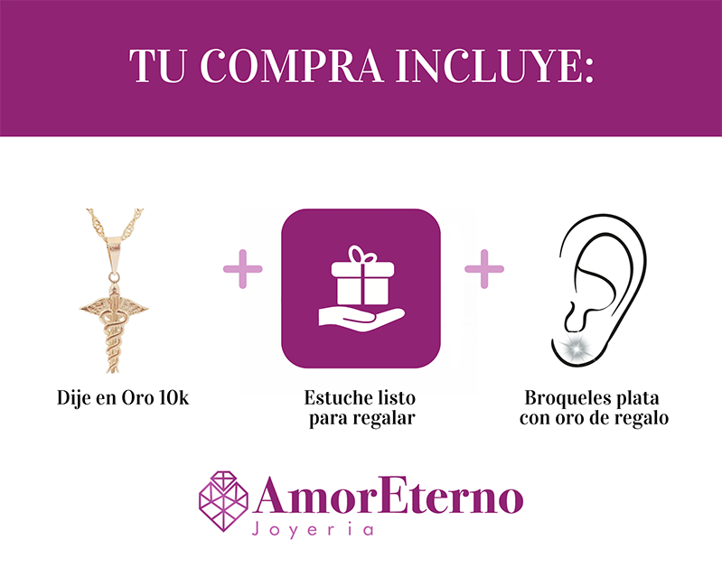Amor Eterno - Dije Medicina / Oro Sólido 10k