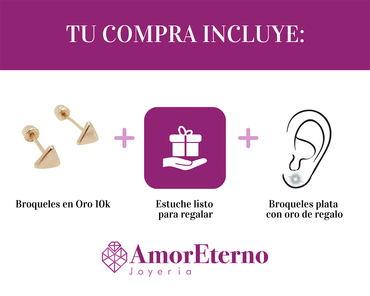 Amor Eterno - Broqueles Triángulo Basic / Aretes / Oro 10k