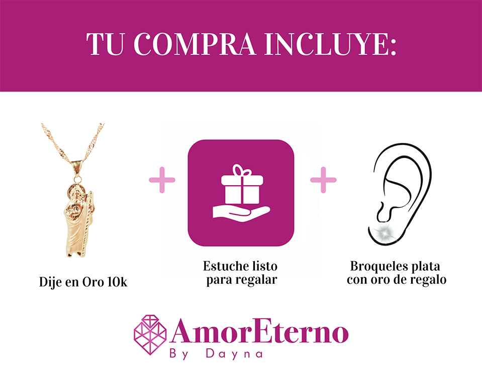 Amor Eterno - Dije San Judas Figura / Oro Sólido 10k