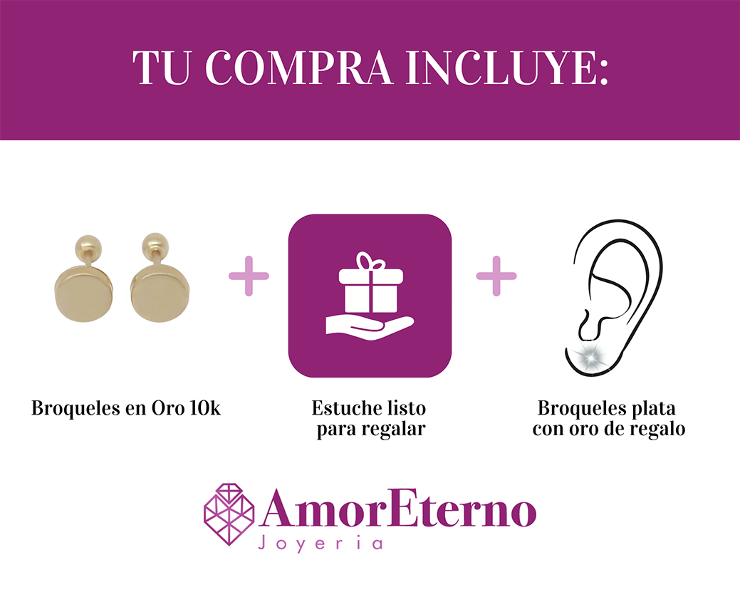 Amor Eterno - Broqueles Circulo Basic Bebé Aretes / Oro 10k