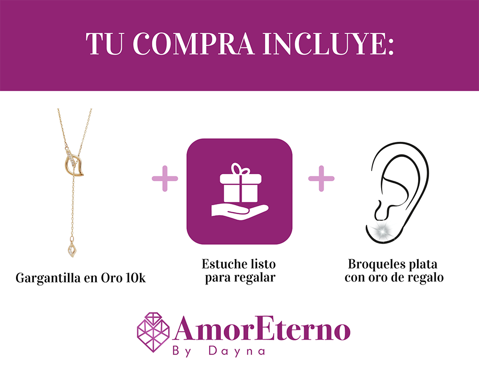 Amor Eterno - Gargantilla Hoja / Oro Sólido 10k