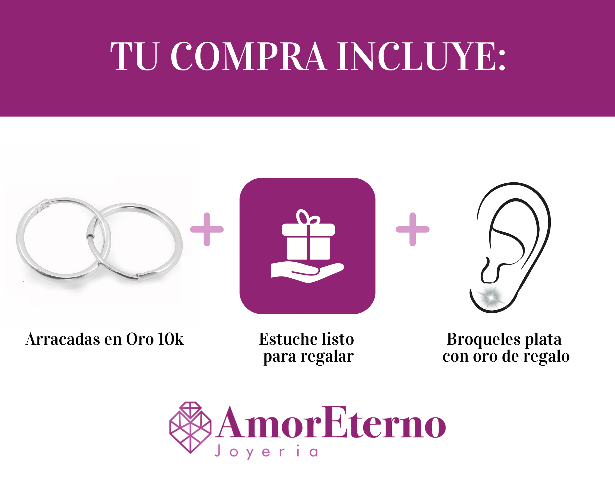 Arracadas lisas 7 mm Oro blanco 10k.