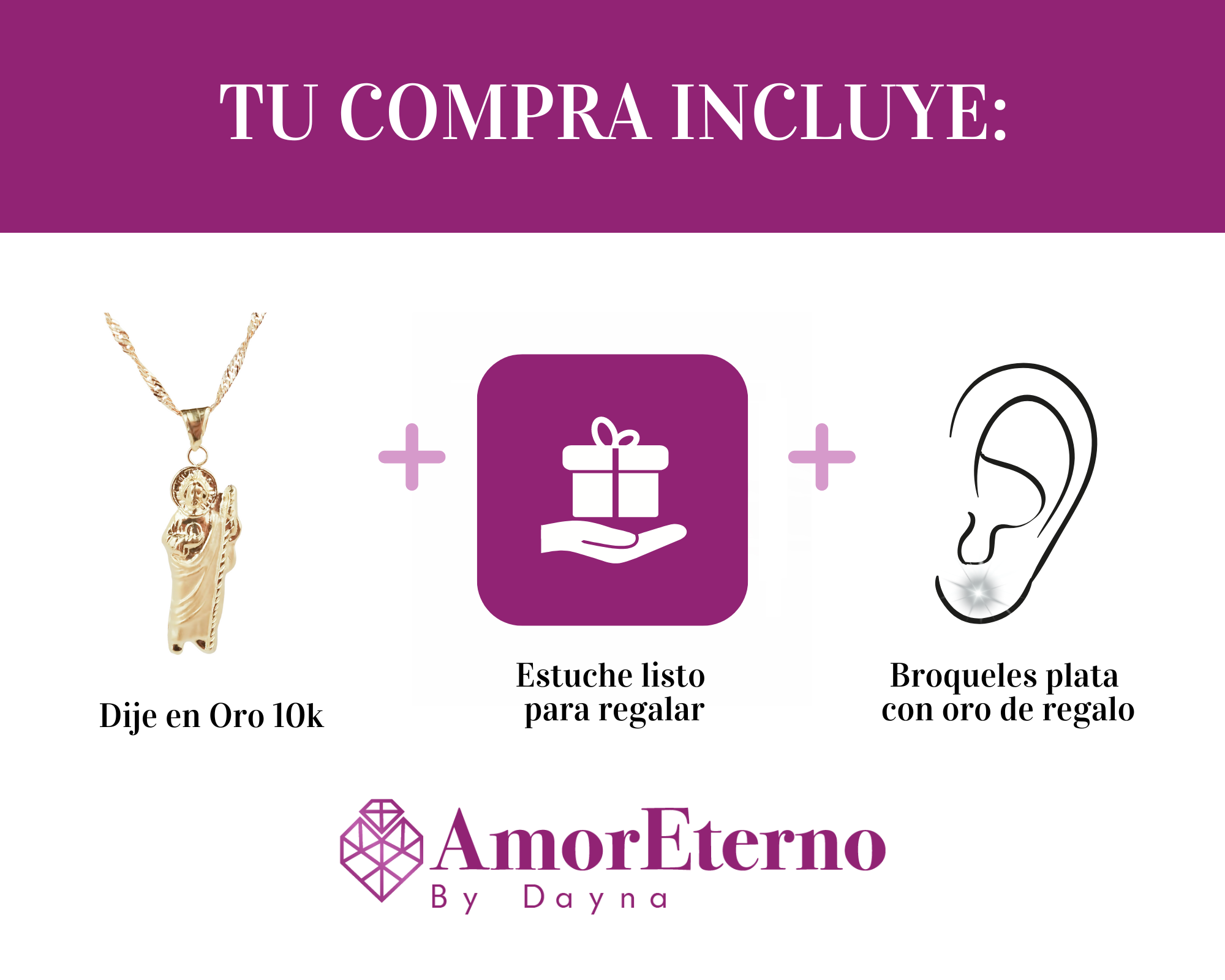 Amor Eterno - Dije San Judas Figura / Oro Sólido 10k