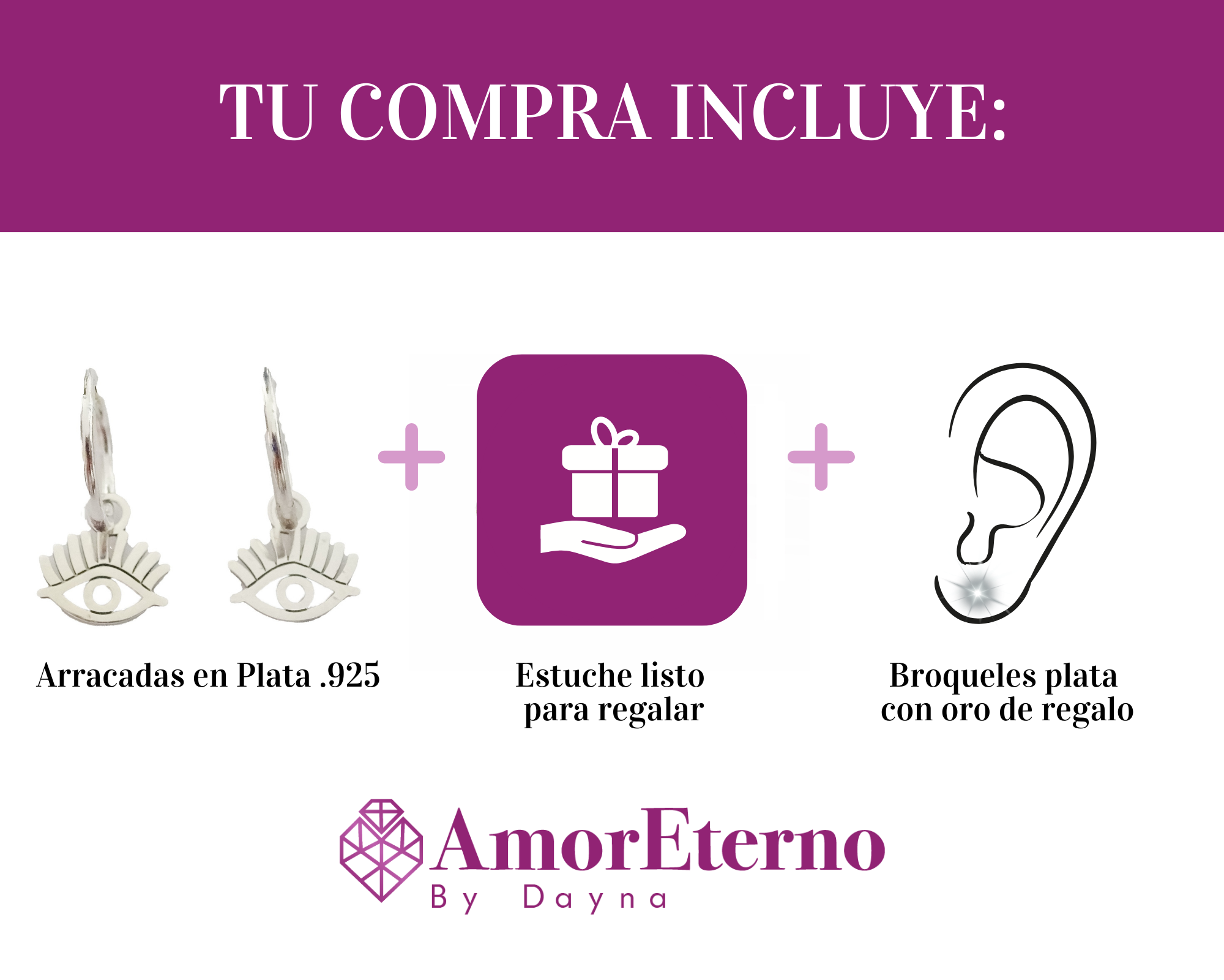 Amor Eterno - Arracadas / Aretes / Ojo Turco / 925