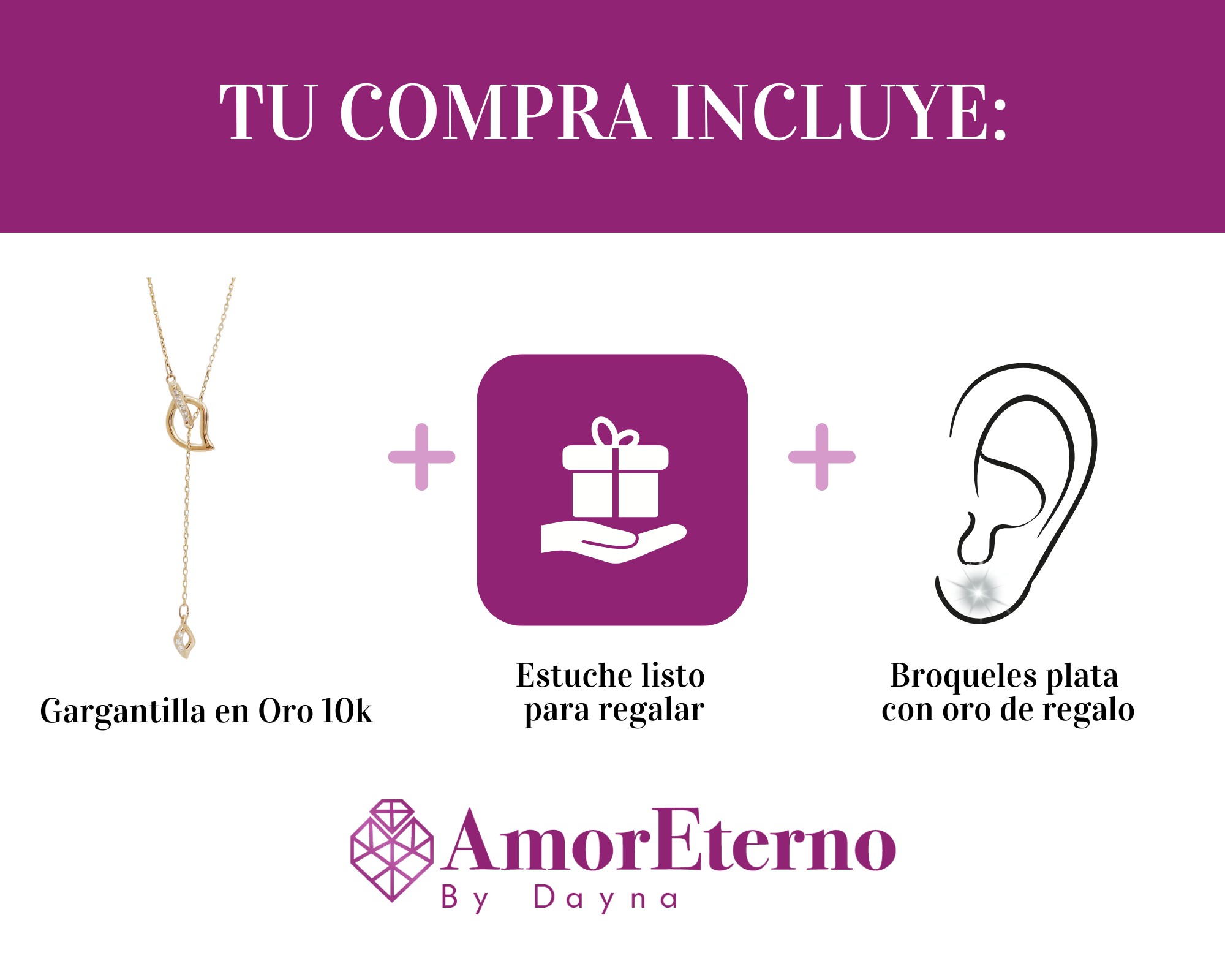 Amor Eterno - Gargantilla Hoja / Oro Sólido 10k