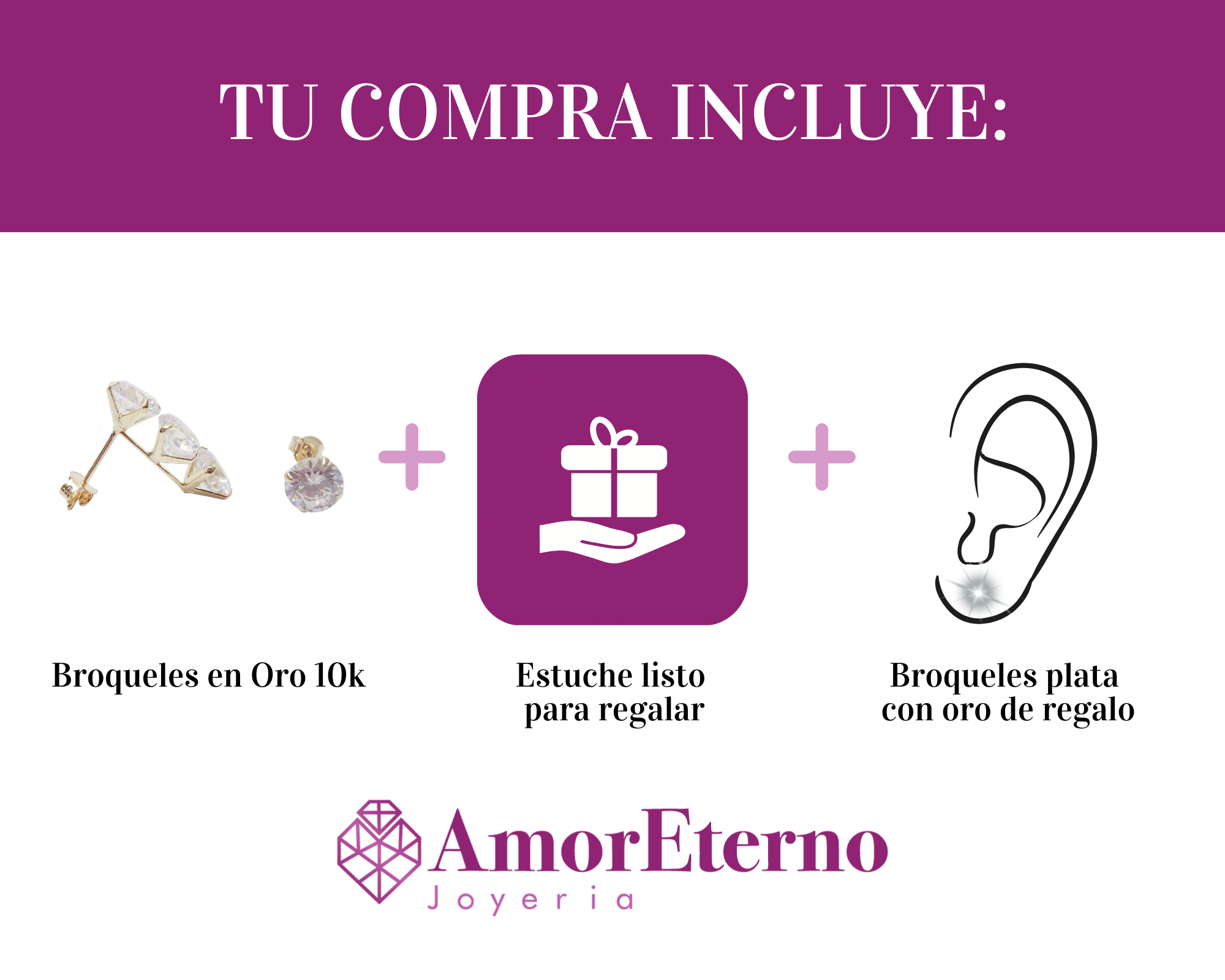 Amor Eterno - Broquel Círculo Desigual Aretes Oro Sólido 10k