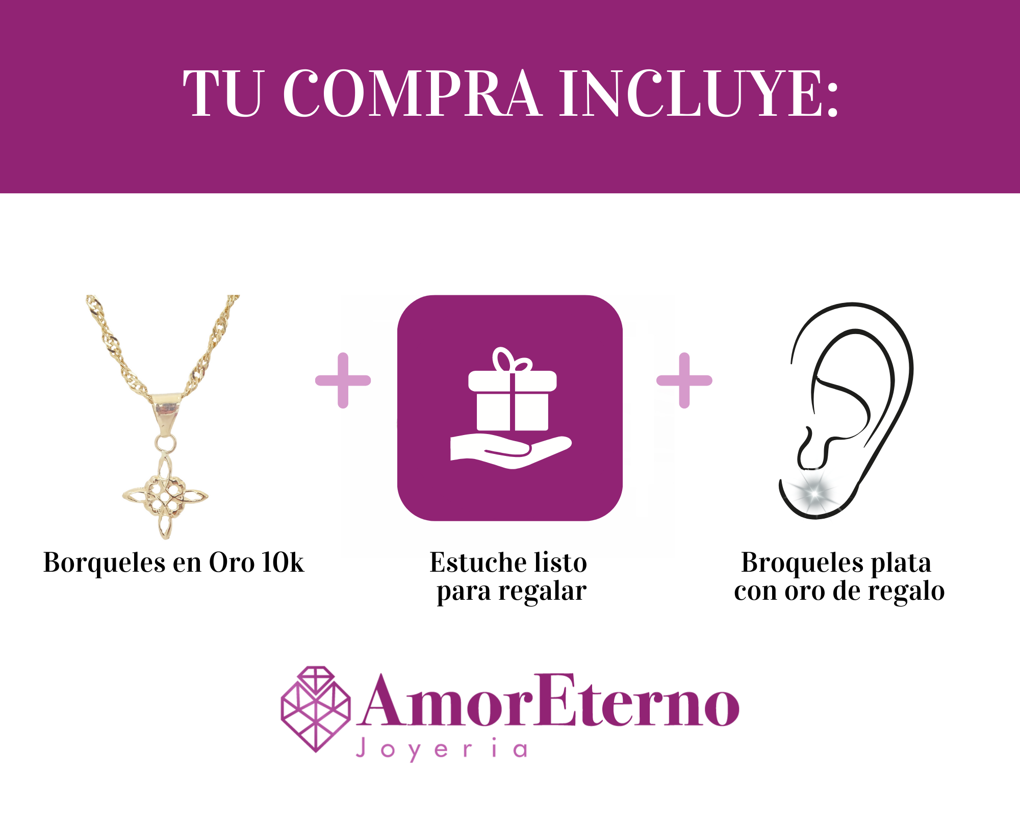 Amor Eterno - Dije Nudo De Bruja CH / Oro Sólido 10k + Cadena