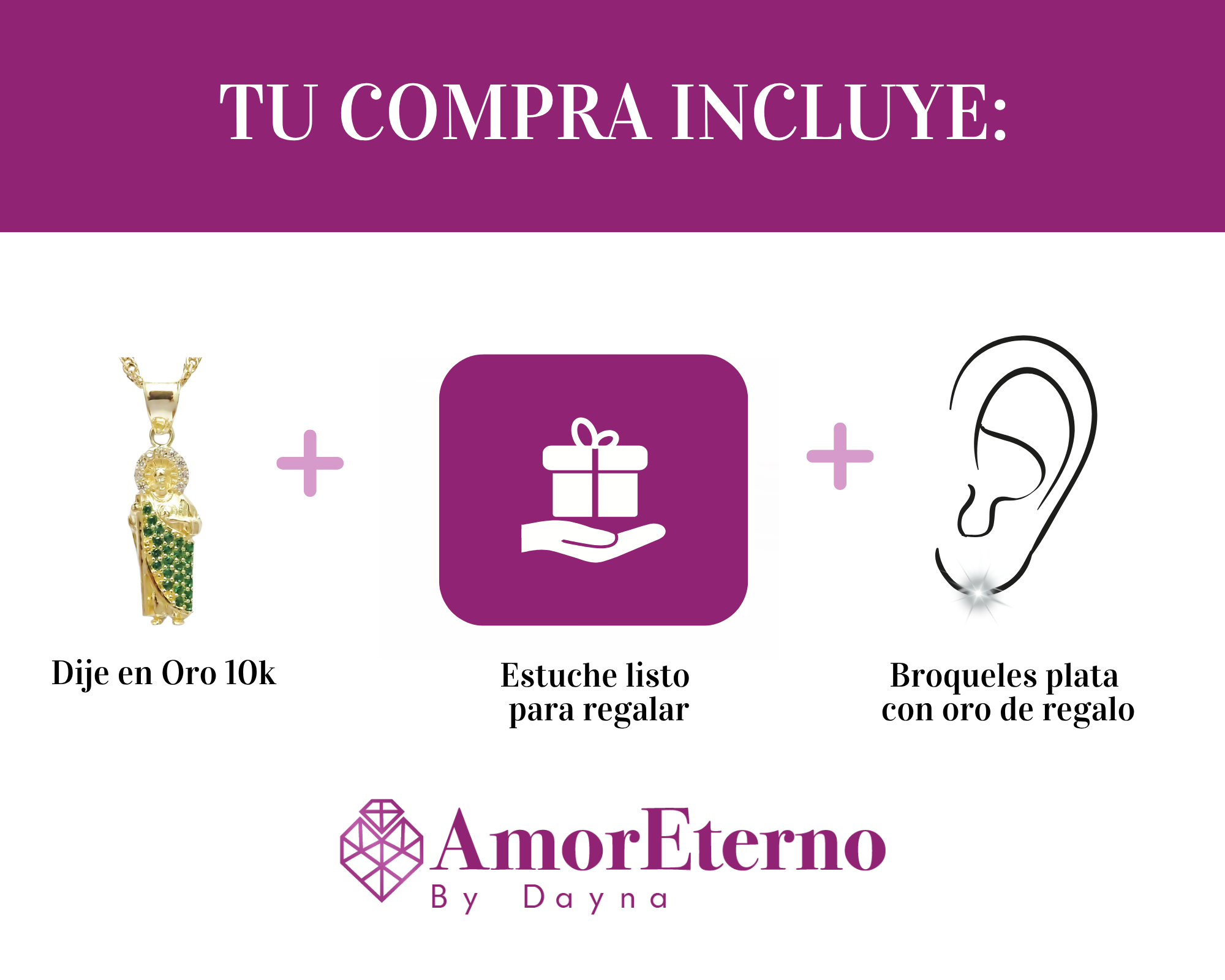 Amor Eterno - Dije San Judas Tadeo / Oros Sólido 10k