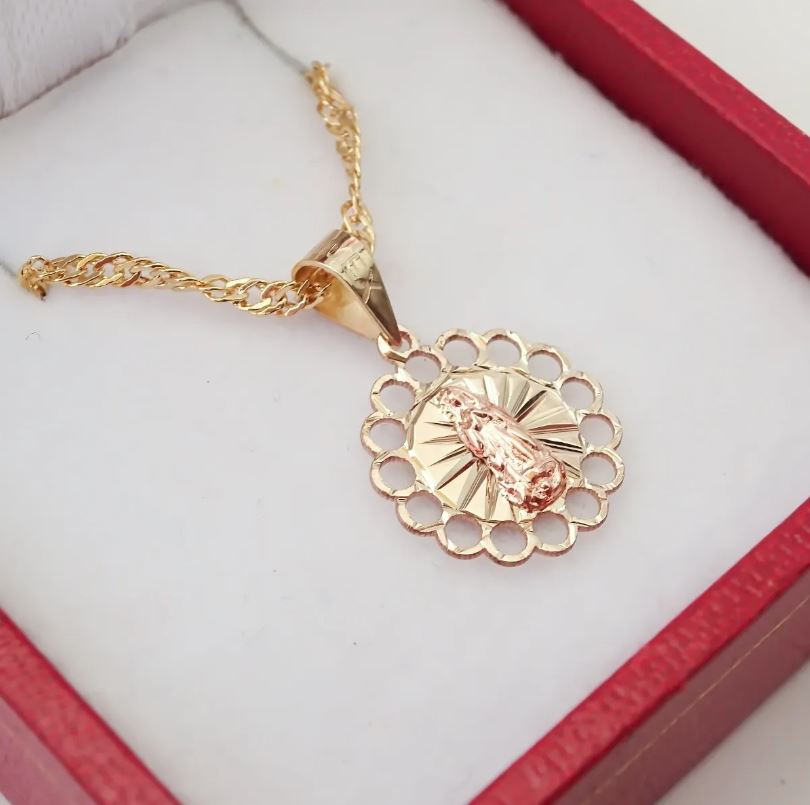 Amor Eterno - Mini Medalla Virgen Oro Sólido