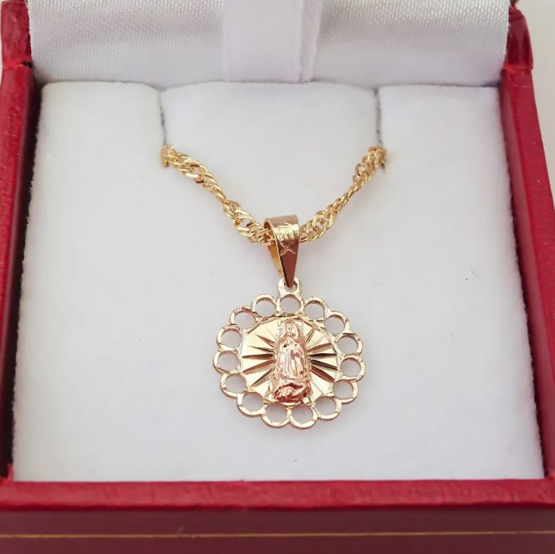 Amor Eterno - Mini Medalla Virgen Oro Sólido