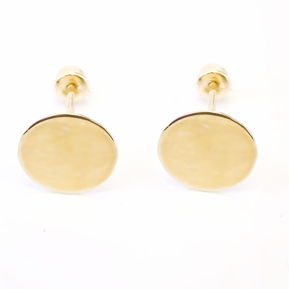 Amor Eterno - Broqueles Tachuela / Aretes / Oro Sólido 10k / Círculo