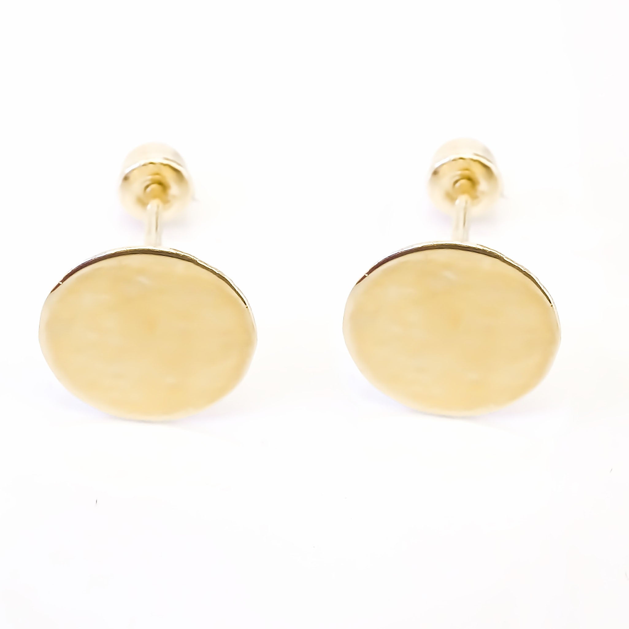 Amor Eterno - Broqueles Tachuela / Aretes / Oro Sólido 10k / Círculo
