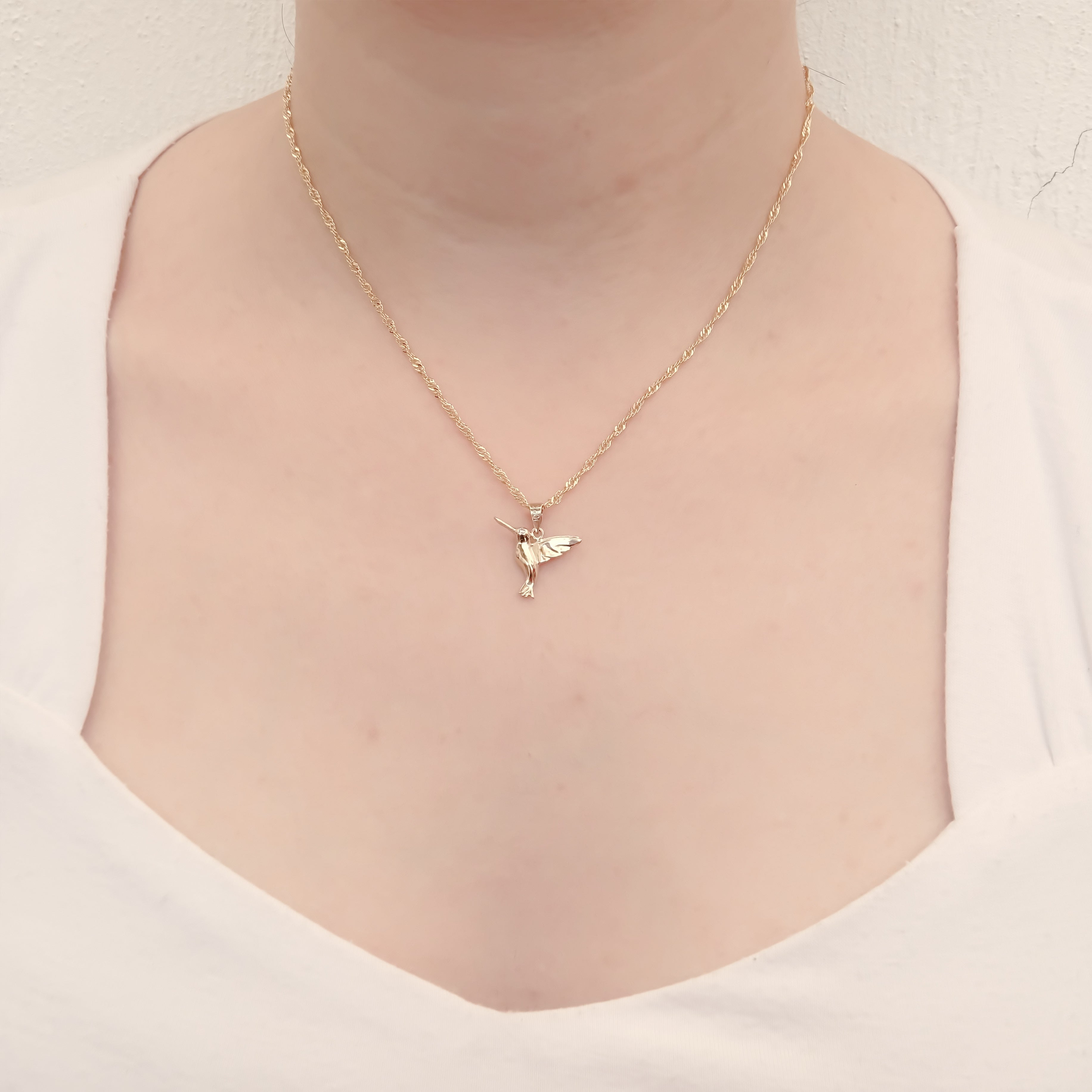 Amor Eterno - Dije Colibrí Oro Sólido 10k + Cadena Regalo