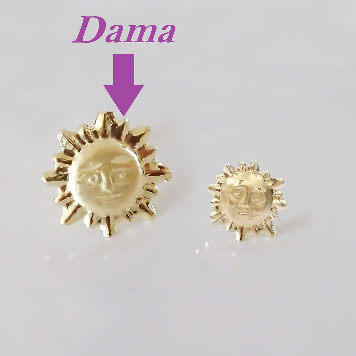 Amor Eterno - Broqueles / Aretes Par Oro 10k / Sol