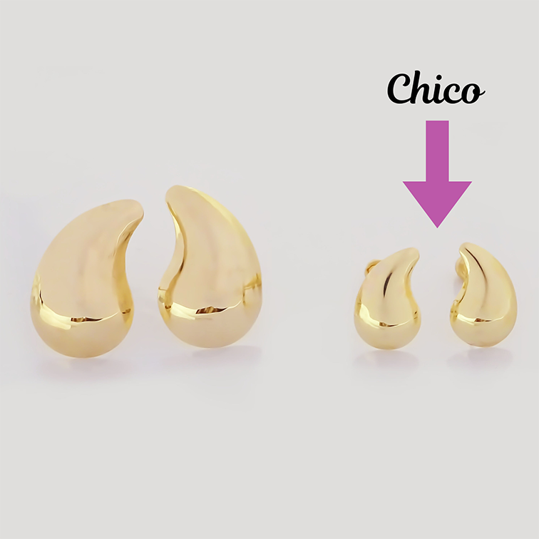 Amor Eterno - Broqueles Gota Chico / Aretes Oro Sólido 10k