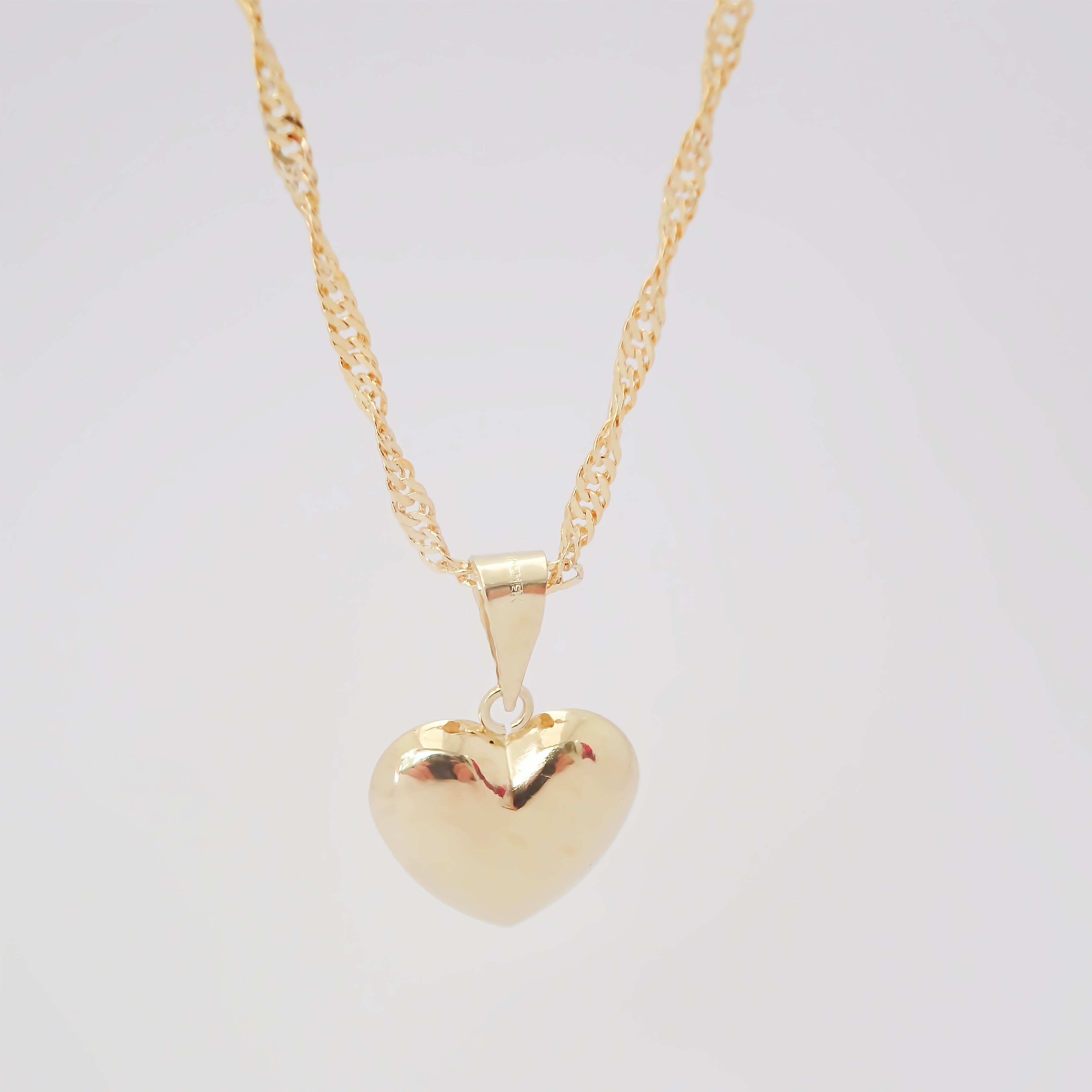 Amor Eterno - Dije Y Aretes Corazón Oro10k + Cadena Regalo