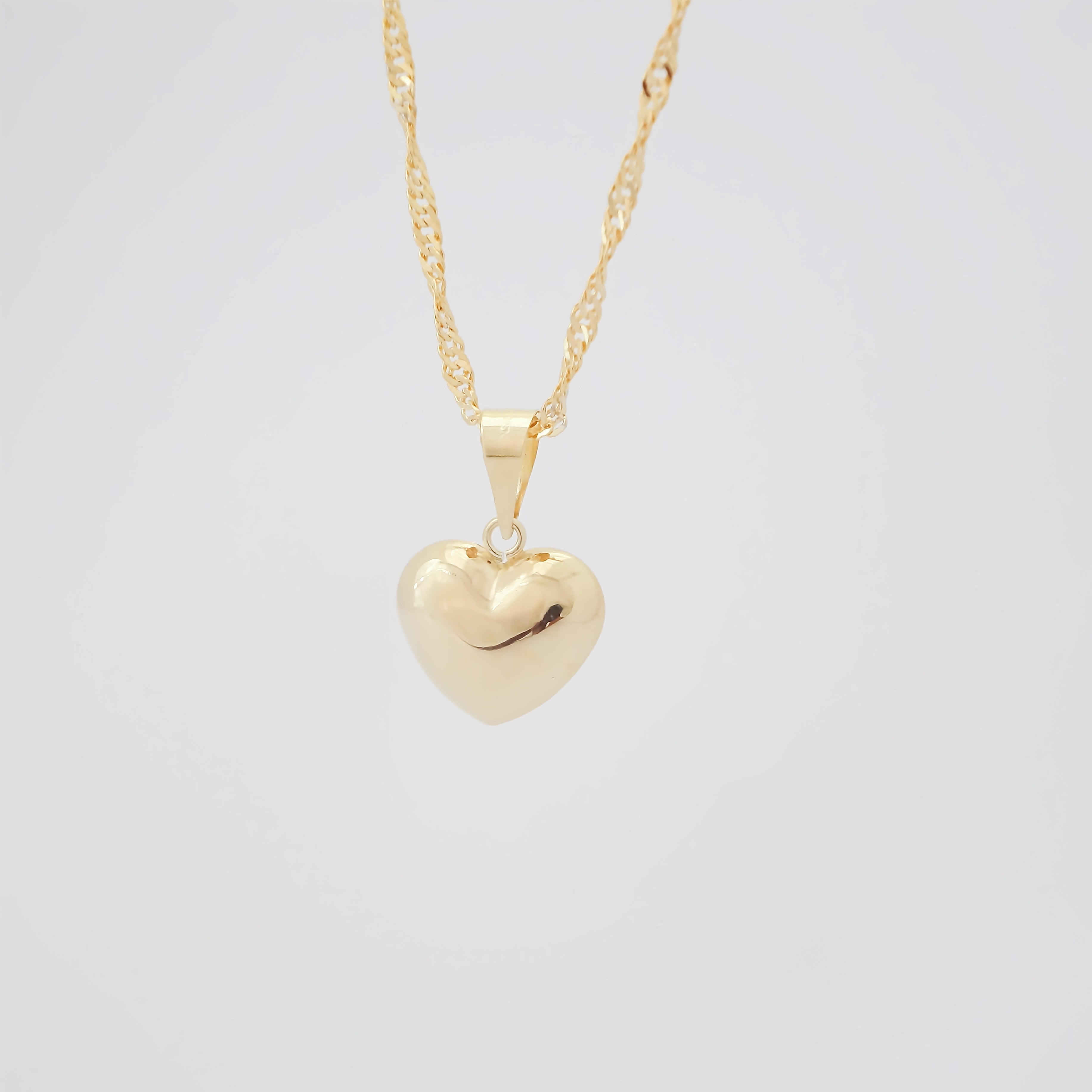 Amor Eterno - Dije Y Aretes Corazón Oro10k + Cadena Regalo