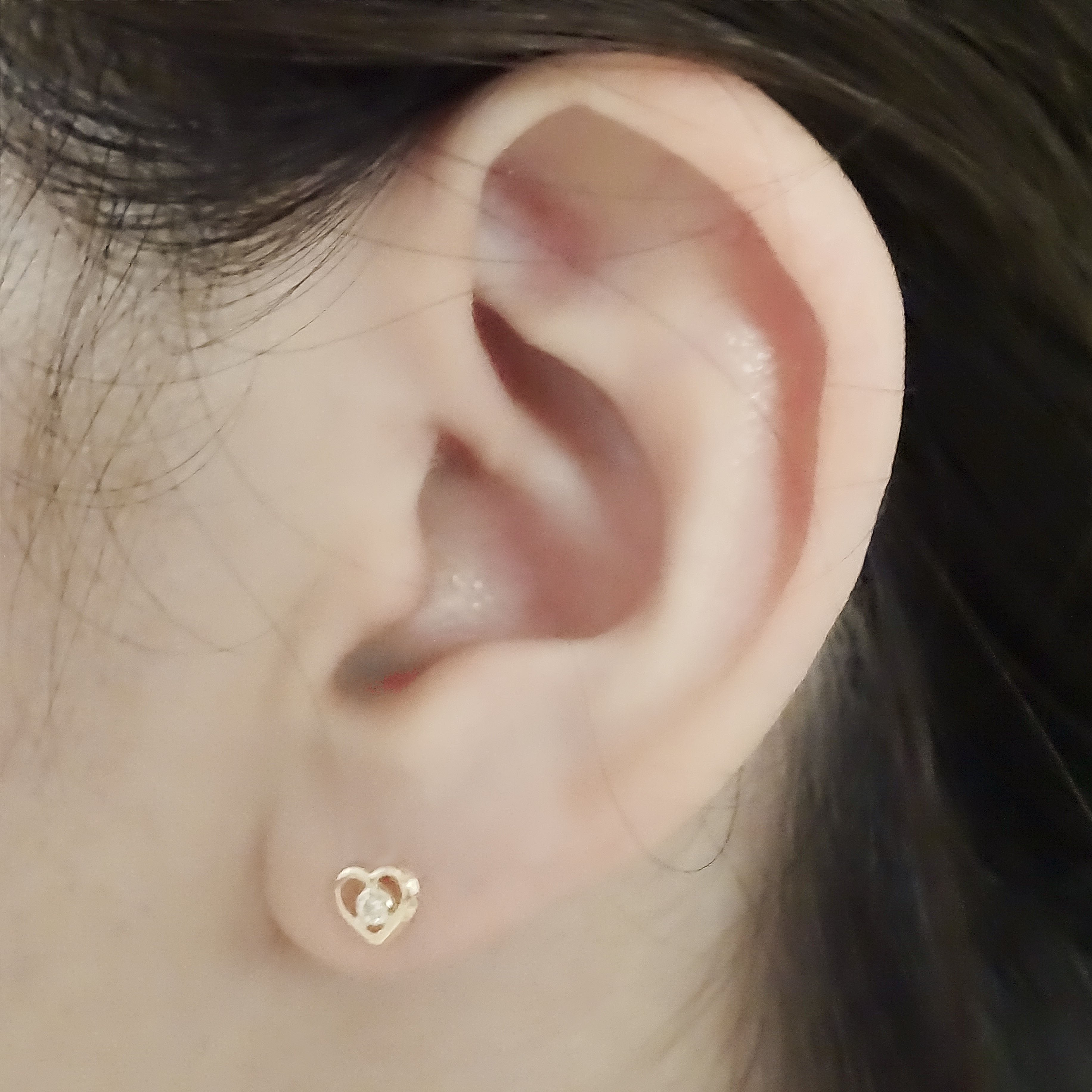 Amor Eterno - Broqueles / Corazón Bisel / Aretes / Oro 10k