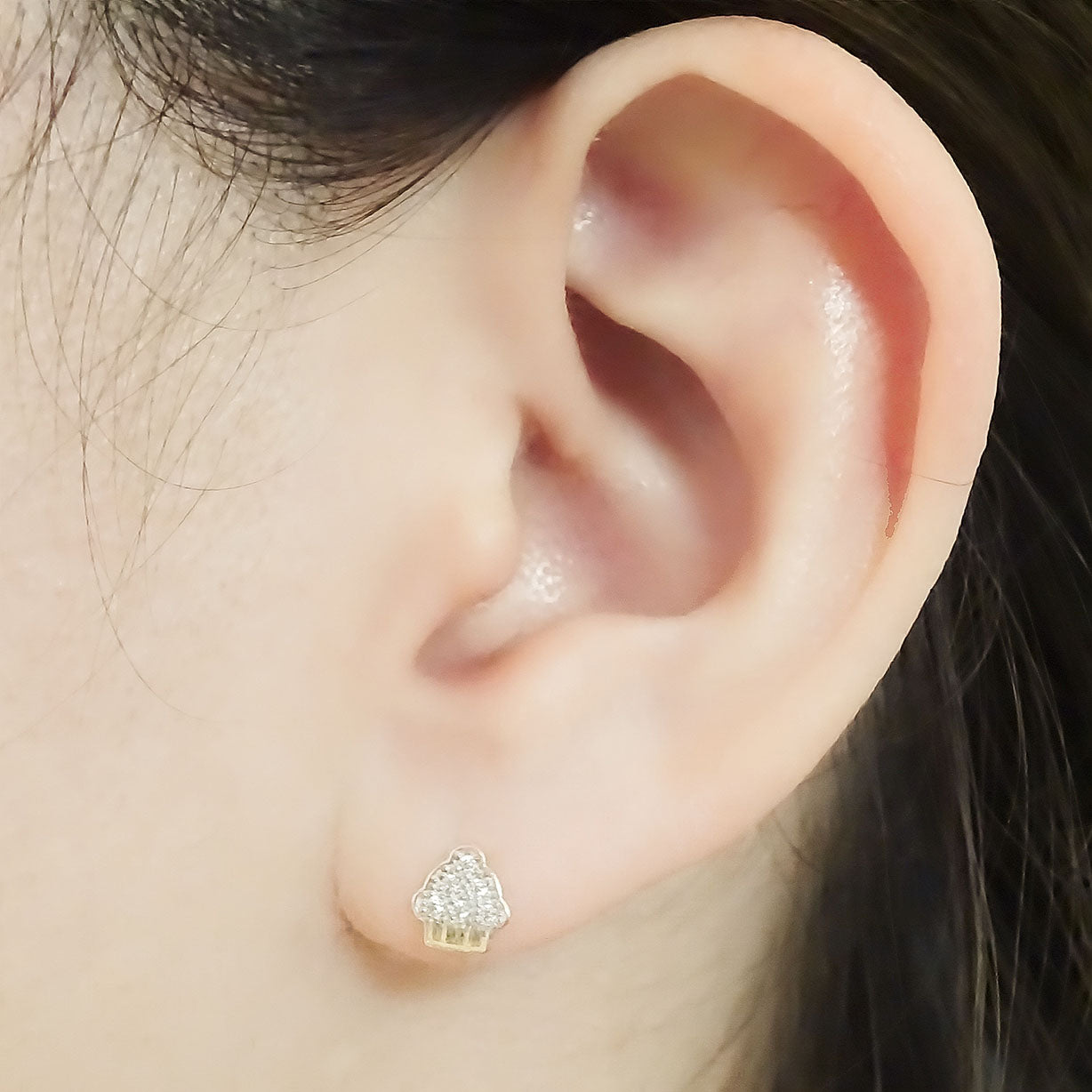 Amor Eterno - Broqueles Cupcake / Aretes / Oro Sólido 10k
